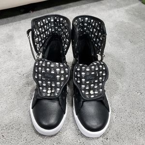 Skull high top shoes
